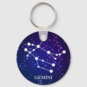 Gemini Zodiac Constellation Design Keychain