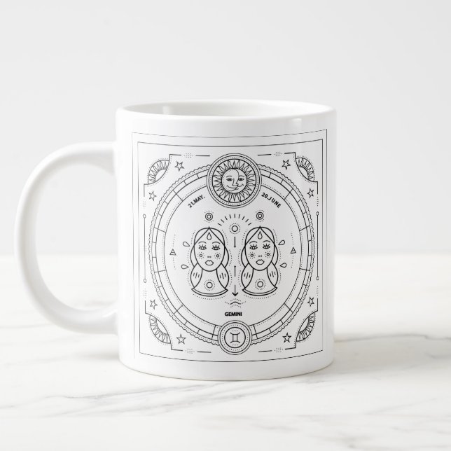 Gemini Zodiac Custom Birthday Mug (Left)