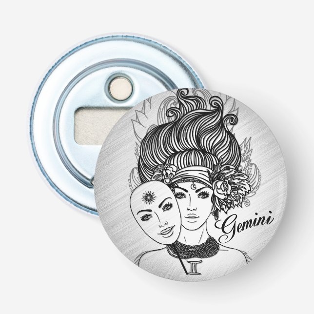 Gemini Zodiac Design  Bottle Opener (Front)