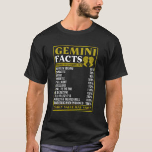 Gemini Zodiac Facts Zodiac Facts Gemini T-Shirt