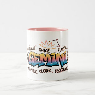 Gemini Zodiac  Graffiti  Two-Tone Coffee Mug