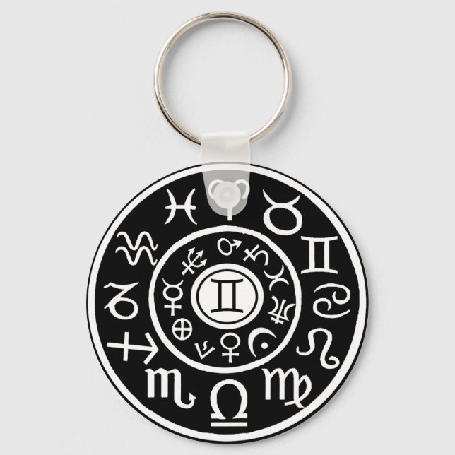 Gemini Zodiac Keychain (Front)