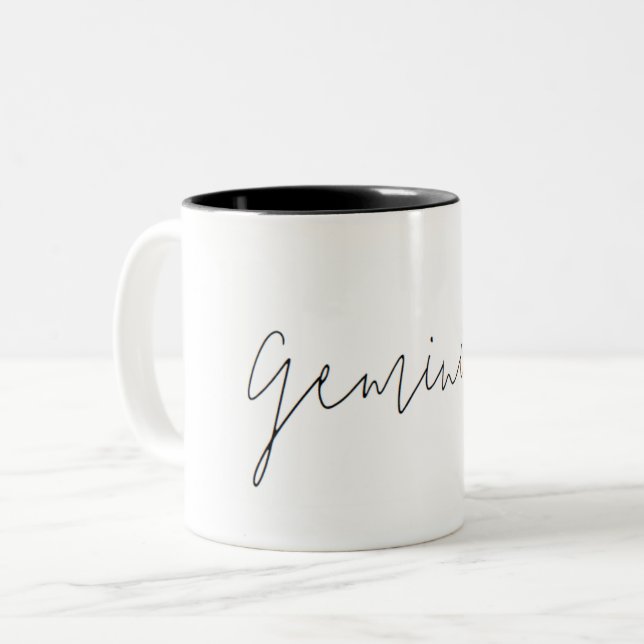 Gemini Zodiac Minimalist Mug (Front Left)