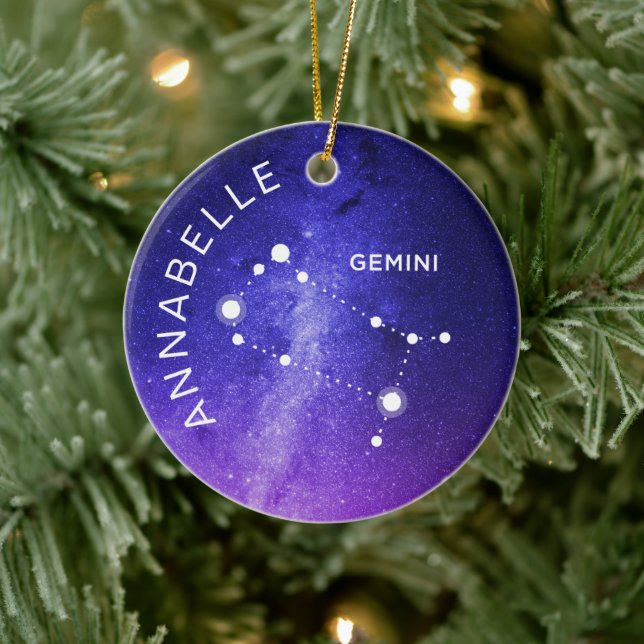 Gemini Zodiac Ornament Personalized Zodiac Gift (Tree)