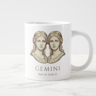 Gemini Zodiac Personalized Name & Birth Date Large Coffee Mug
