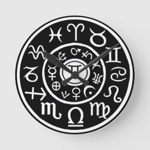 Gemini Zodiac Round Clock
