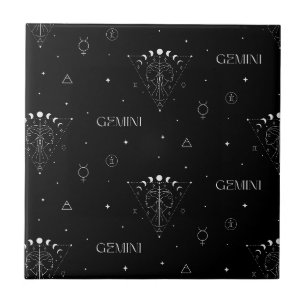 Gemini Zodiac Seamless Pattern – Celestial Twin 1 Tile