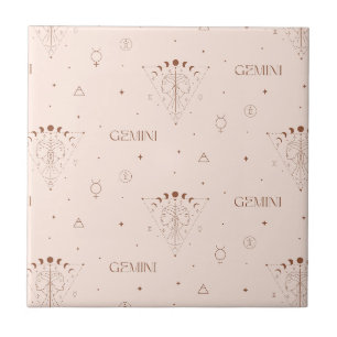 Gemini Zodiac Seamless Pattern – Celestial Twin 2 Tile