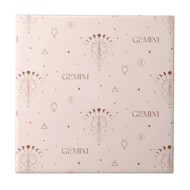 Gemini Zodiac Seamless Pattern – Celestial Twin 2 Tile (Front)