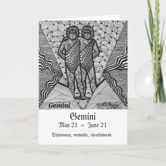 Gemini  (Zodiac sign) Card (Front)