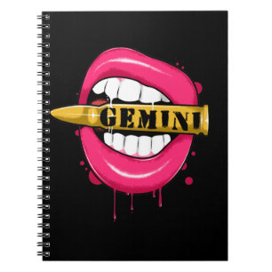 Gemini Zodiac Sign Girl Birthday May June Notebook