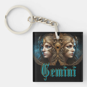 Gemini Zodiac Sign Keychain