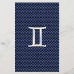 Gemini Zodiac Sign on Blue Carbon Fibre Style Flyer