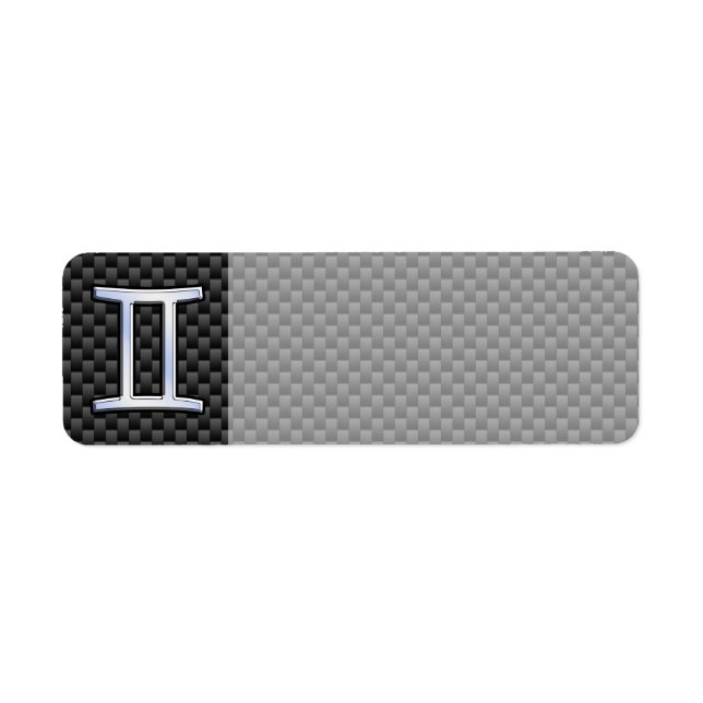 Gemini Zodiac Sign on Charcoal Carbon Fibre Print (Front)