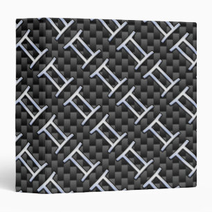 Gemini Zodiac Sign on Charcoal Carbon Fibre Print Binder