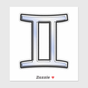 Gemini Zodiac Sign on Chrome Style Print