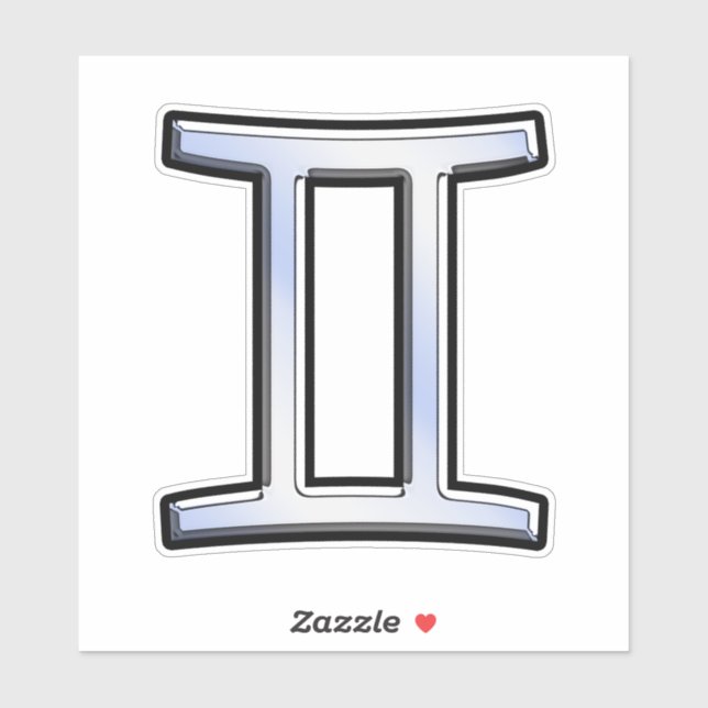 Gemini Zodiac Sign on Chrome Style Print (Sheet)