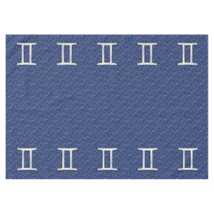 Gemini Zodiac Sign on Navy Blue Digital Camo Tablecloth