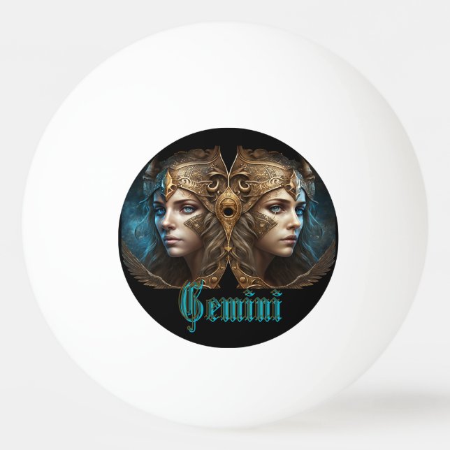 Gemini Zodiac Sign Ping Pong Ball (Front)