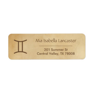 Gemini Zodiac Sign - Return Address Labels