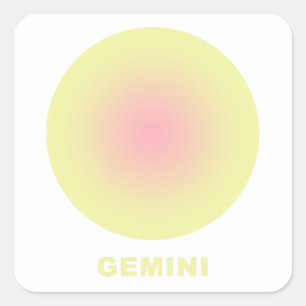 Gemini Zodiac Sign Stylish Gradient Square Sticker