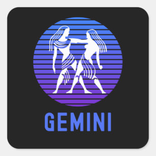 Gemini Zodiac Sign Symbol Square Sticker