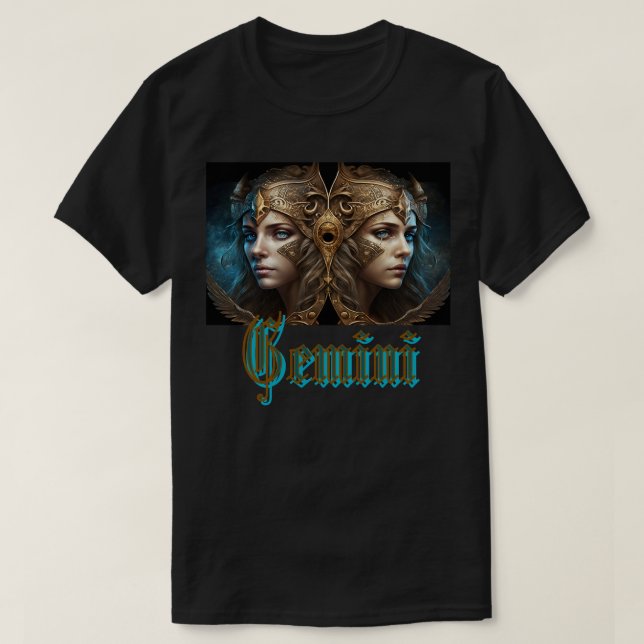Gemini Zodiac Sign T-Shirt (Design Front)