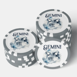 Gemini Zodiac Sign Themed Birthday Party Poker Chips