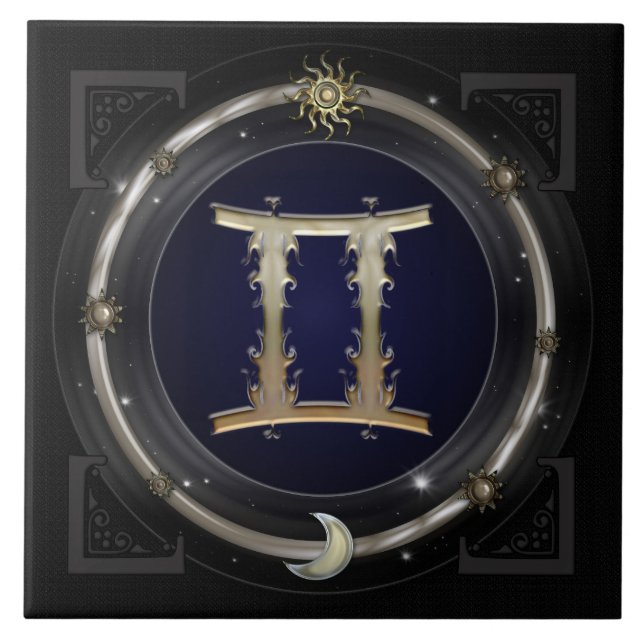 Gemini Zodiac Sign Tile (Front)