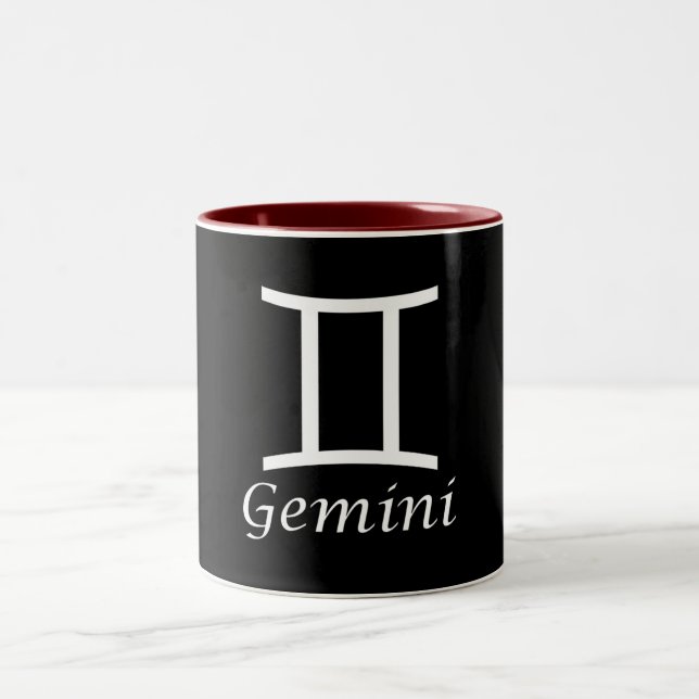 ‘Gemini’ Zodiac Sign Two-Tone Coffee Mug (Center)
