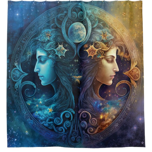 Gemini Zodiac Sign Watercolor Design (Front)
