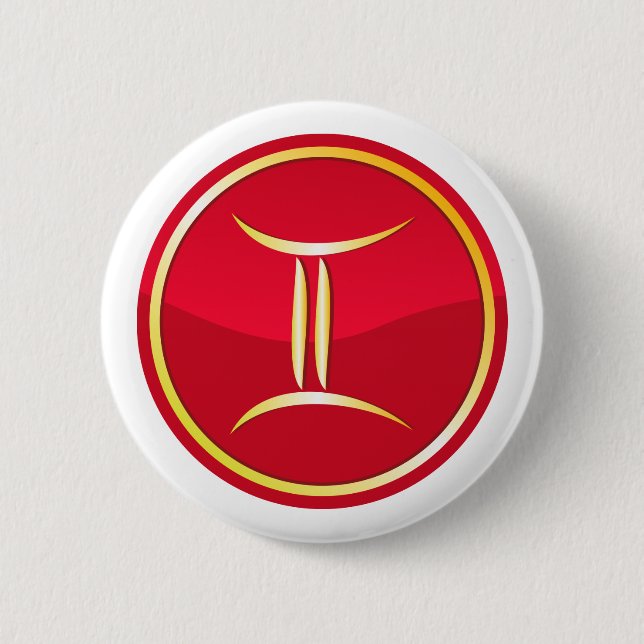 Gemini - Zodiac Signs 2 Inch Round Button (Front)