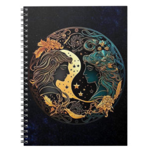 Gemini Zodiac Spiral Notebook