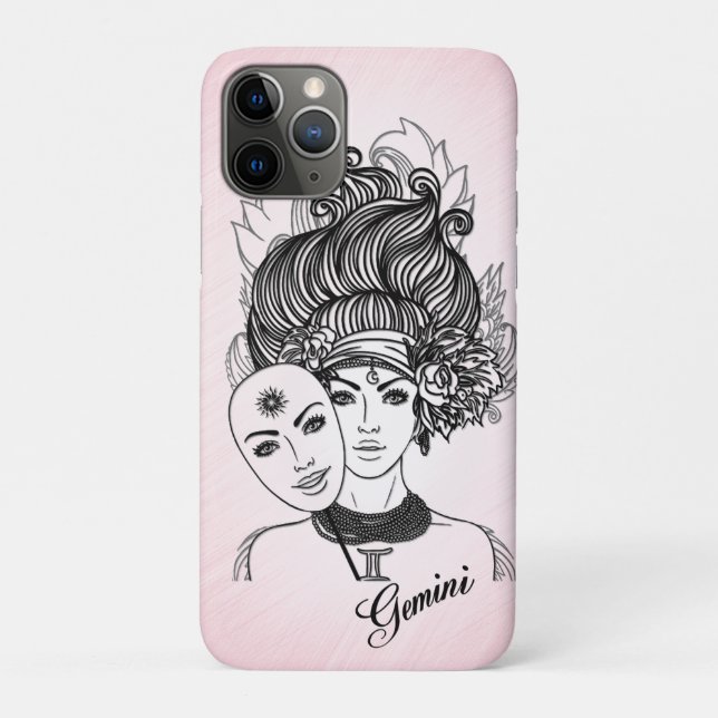Gemini Zodiac Symbol and Sign Pink Case-Mate iPhone Case (Back)