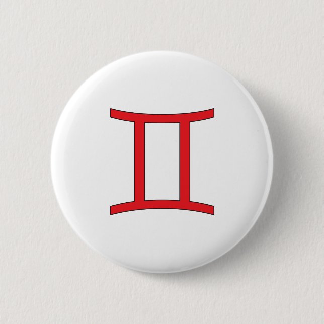 Gemini, Zodiac symbol, horoscope 2 Inch Round Button (Front)