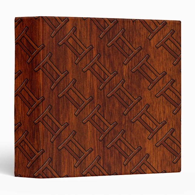 Gemini Zodiac Symbol on Mahogany like Decor Binder (Front/Spine)