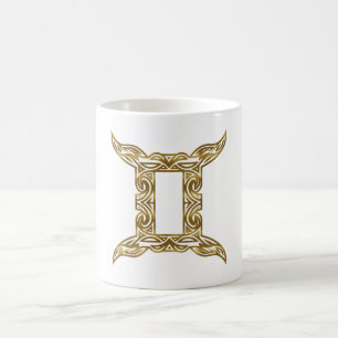 Gemini Zodiac - Tribal Gold Coffee Mug