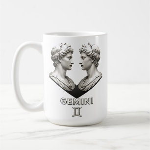 Gemini Zodiac Twins Classical Black White Astrolog Coffee Mug