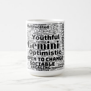 Gemini Zodiac Word Cloud Inspiration Mug