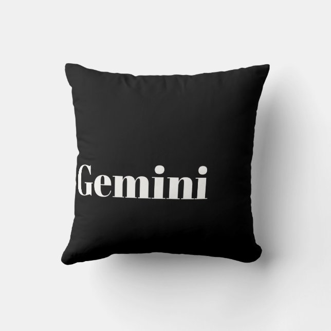  Gemini Zodiac Word Cloud Throw Pillow (Back)