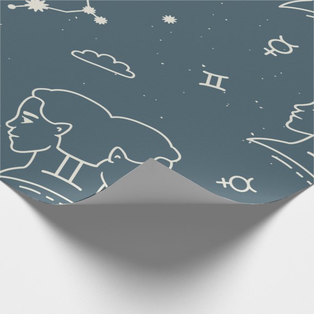 Gemini Zodiac Wrapping Paper (Corner)