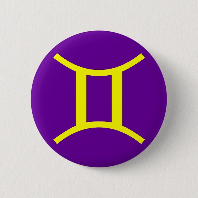 GEMINI, ZODIACAL SIGN 2 INCH ROUND BUTTON (Front)