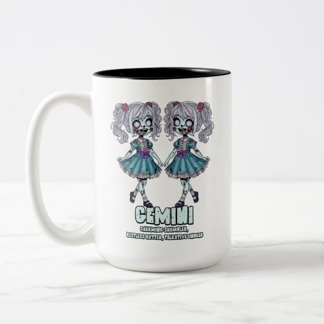 Gemini Zombies Two-Tone Coffee Mug (Left)