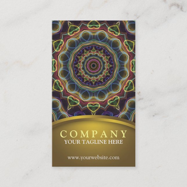 Gems and Hearts Mandala Business Card (Front)