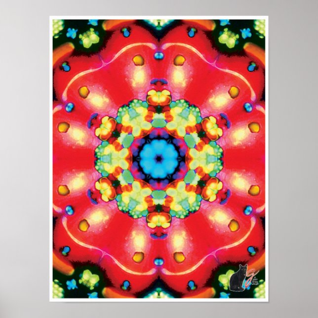 Gems Cinétique Collage Kaleidoscope Poster (Devant)