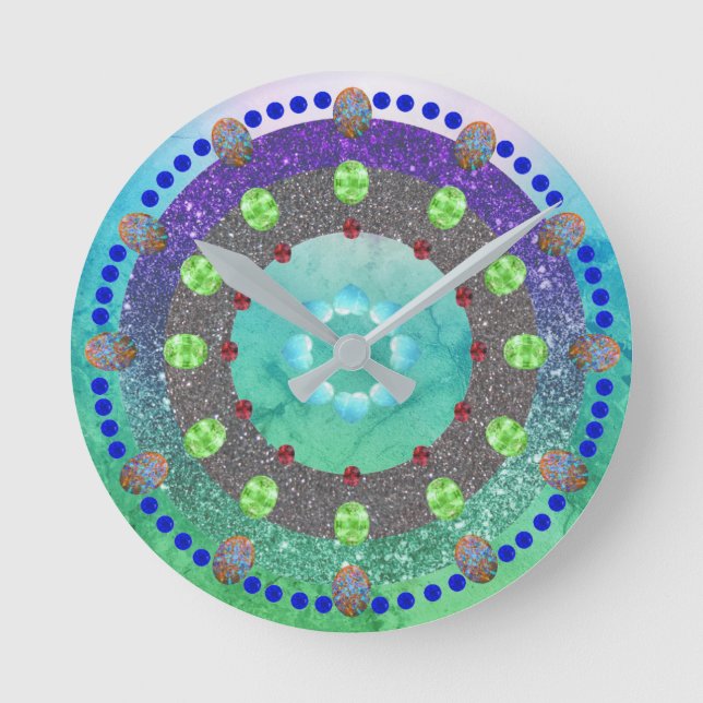 "Gems & Geodes" Acrylic Wall Clock (Front)