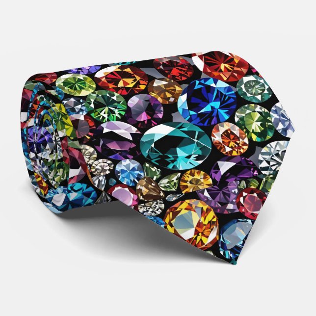 Gems Jewels and Gemstones Tie (Rolled)