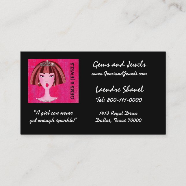 "Gems & Jewels" DIVA Business Cards (Front)