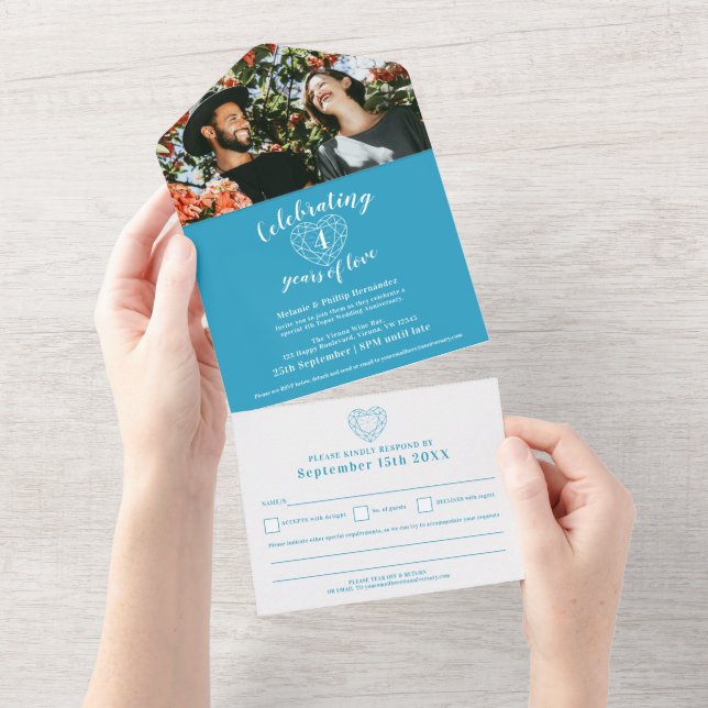 gemstone 4th topaz wedding anniversary RSVP All In One Invitation (Tearaway)
