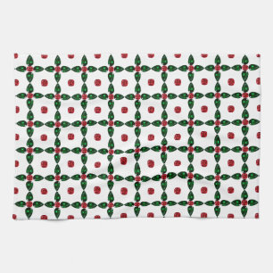 Gemstone Art, Green and Purple Kitchen Towel